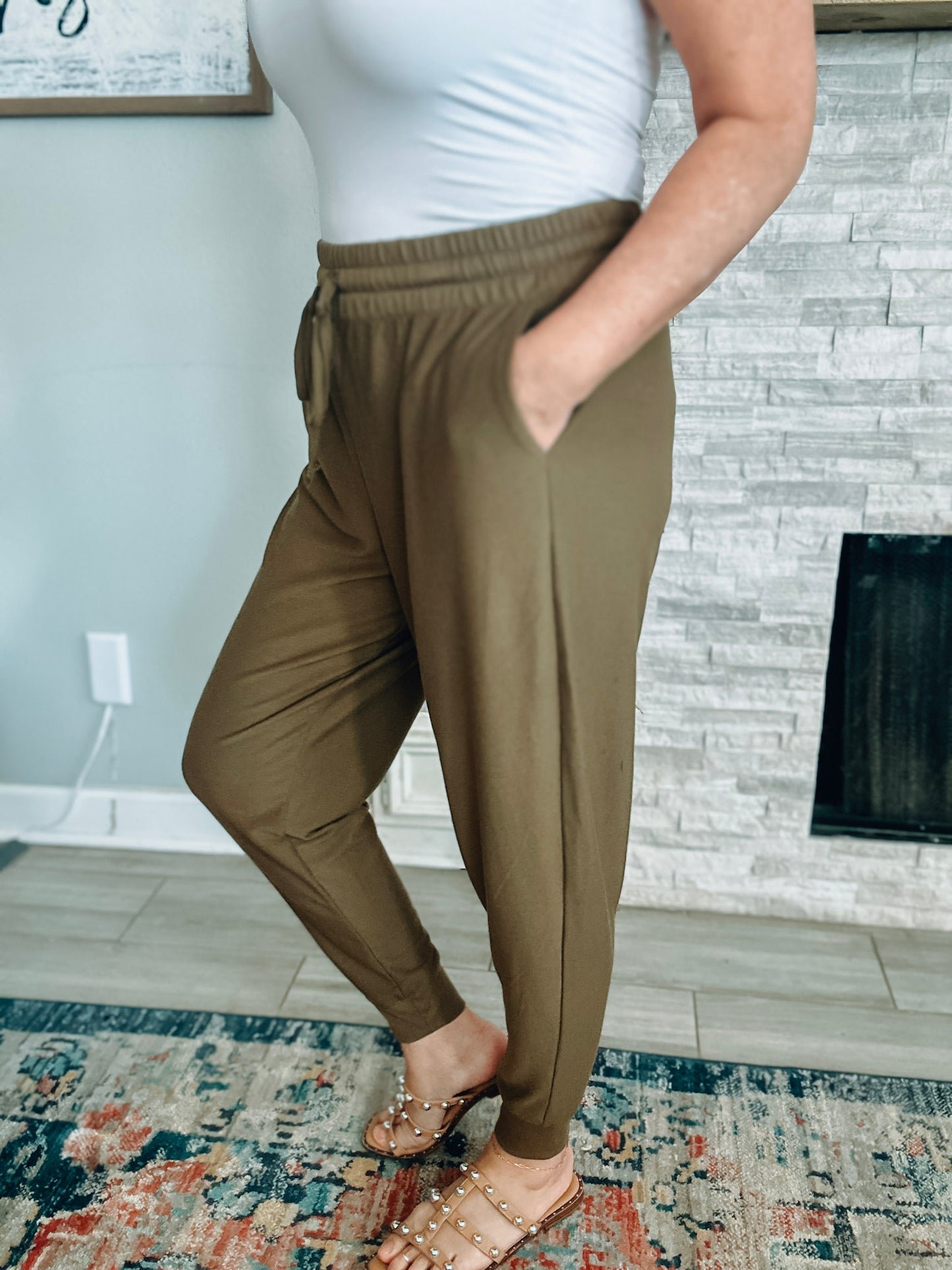 Brown Lightweight Joggers - Size Large
