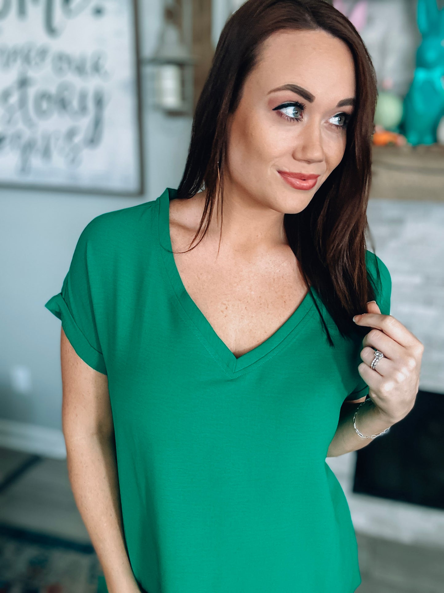 Kelly Green Boxy Top - Size Medium