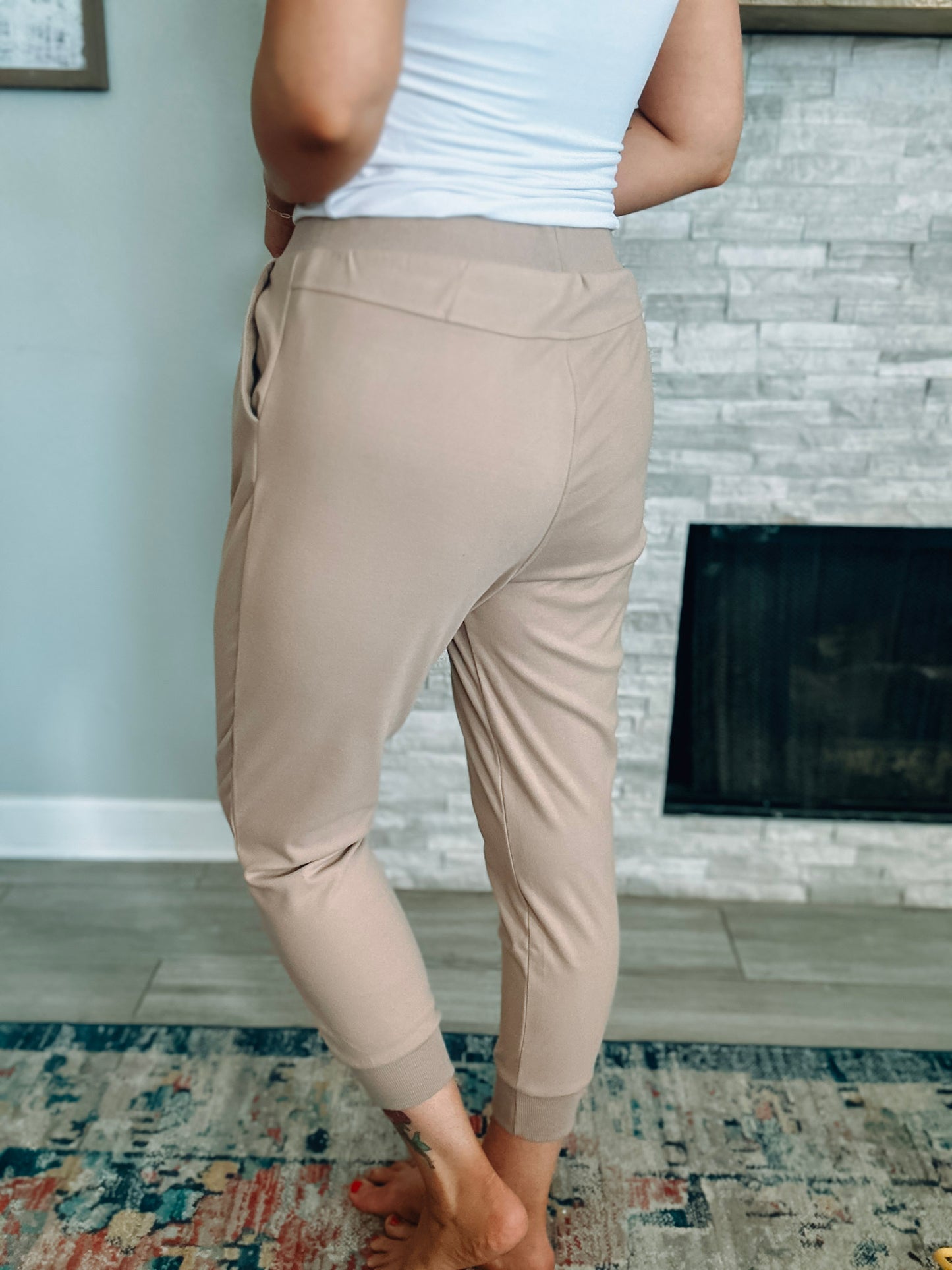 Khaki Lightweight Joggers - Size Medium