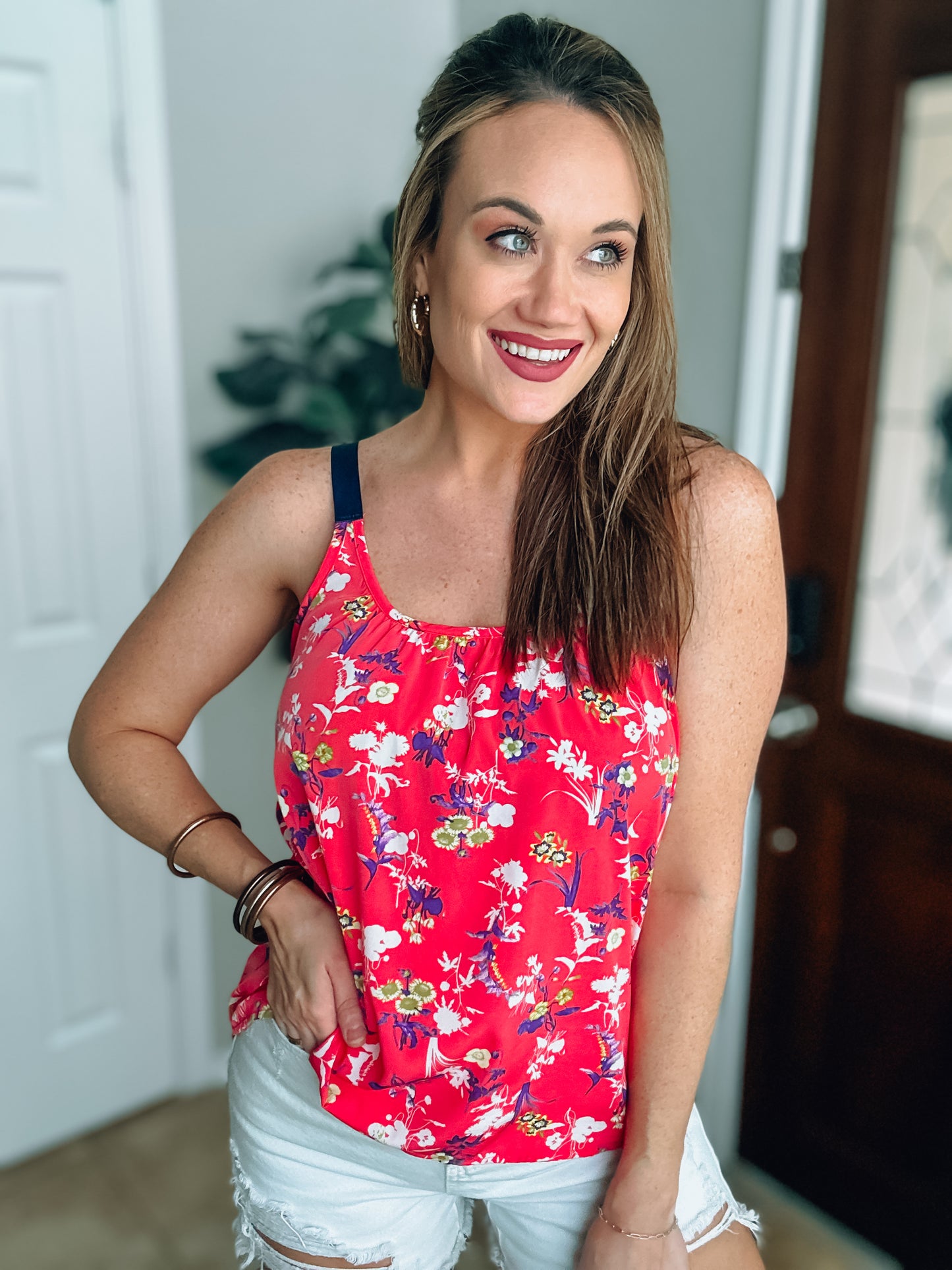 Floral Sleeveless Tank - Size Med