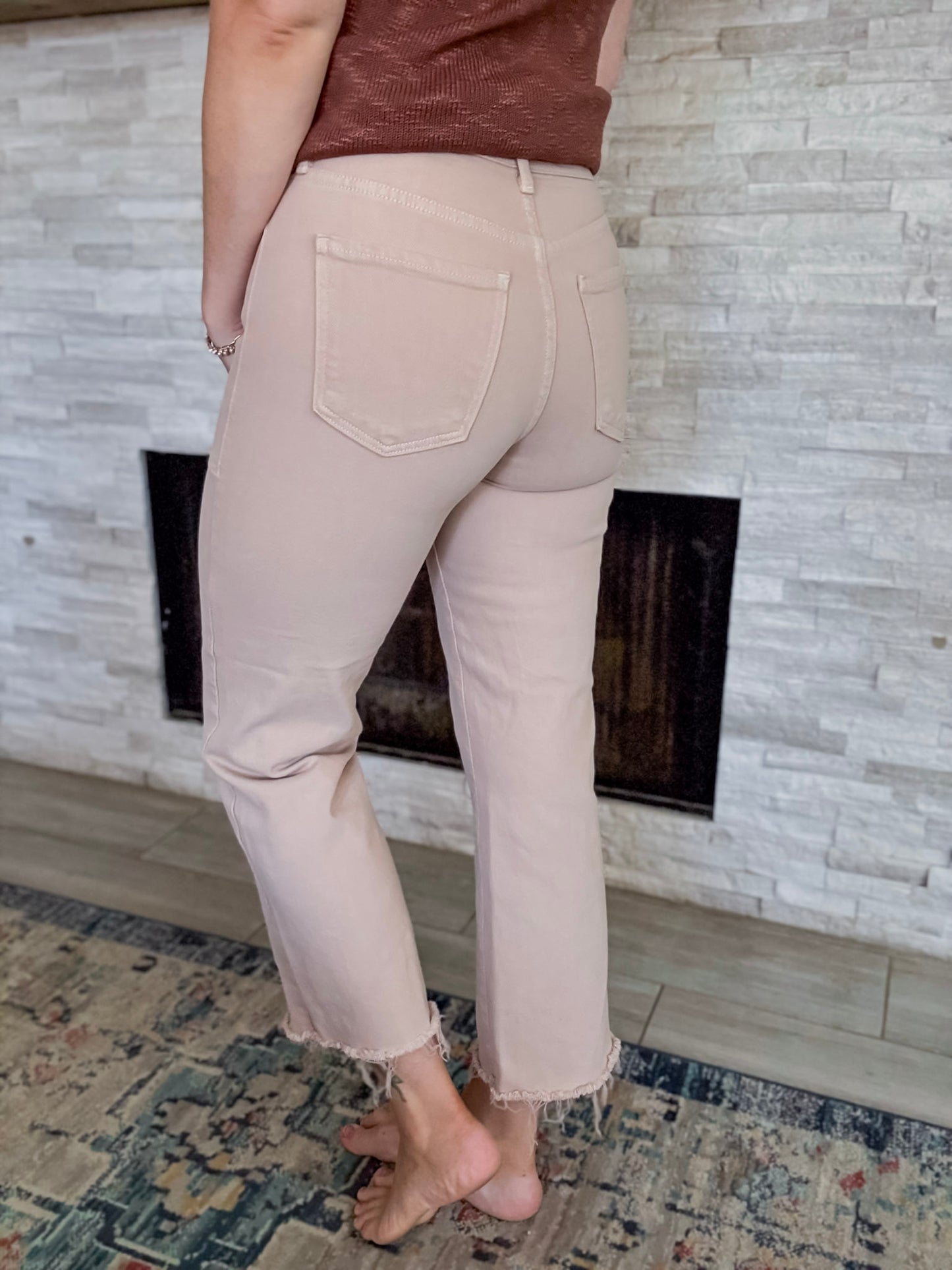 High Rise Utility Wide Leg Jeans Clay Color by Just Black Denim - Size 26