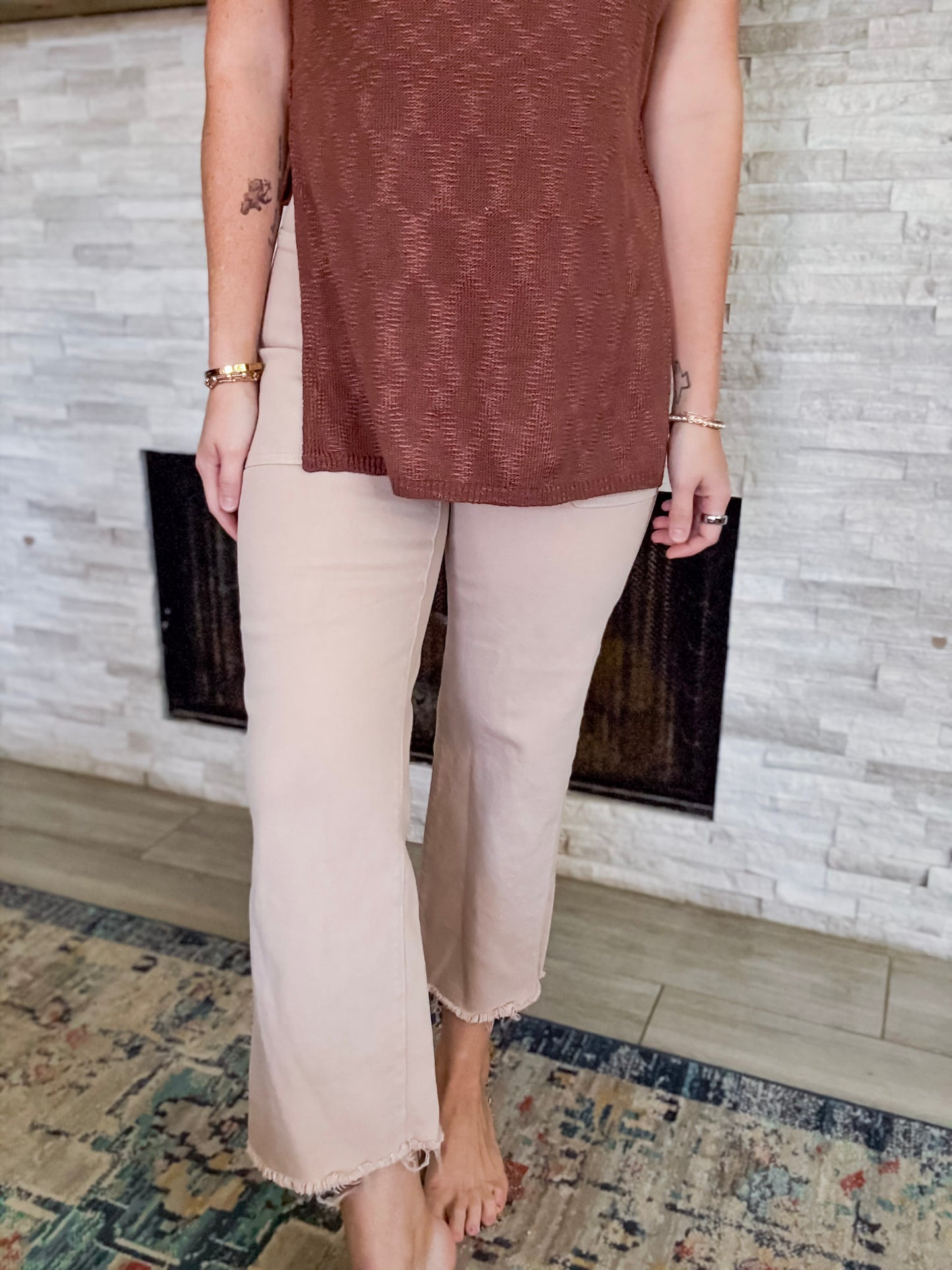 High Rise Utility Wide Leg Jeans Clay Color by Just Black Denim - Size 26