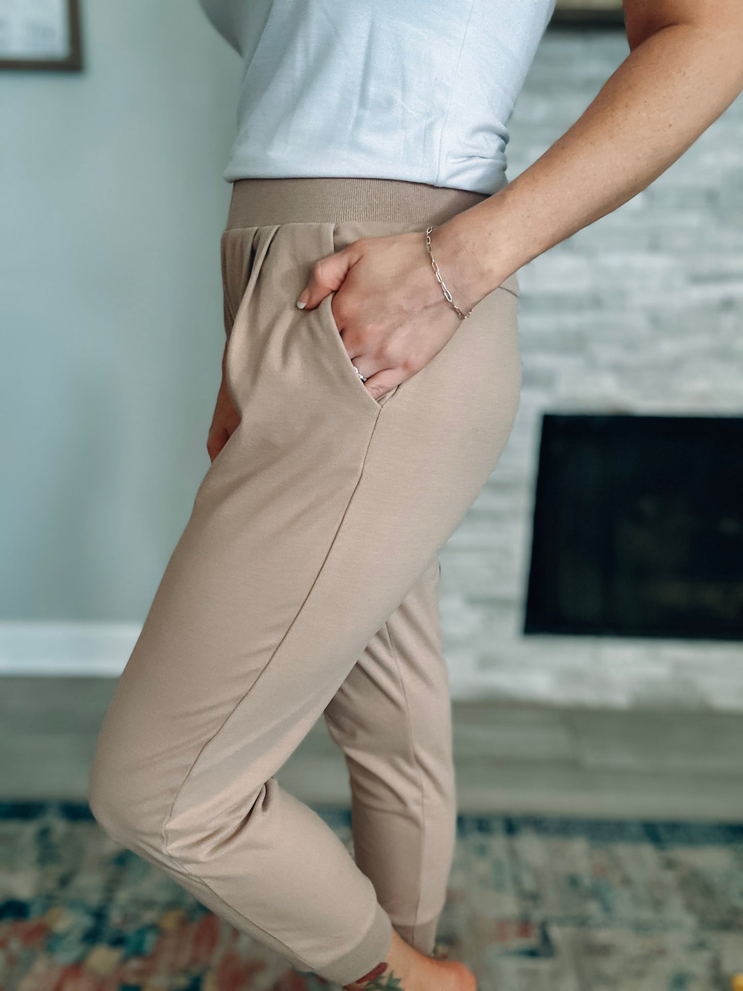 Khaki Lightweight Joggers - Size Medium