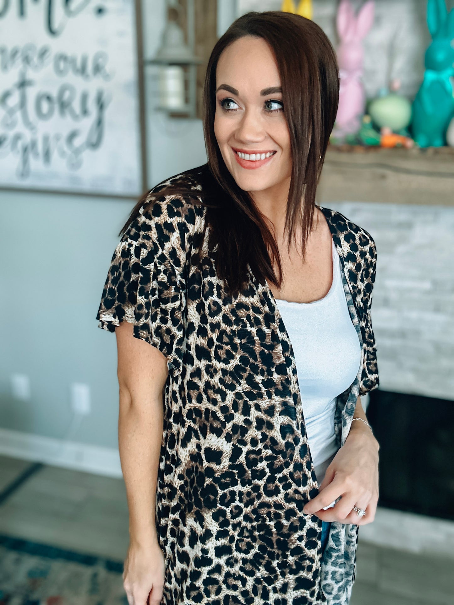 Leopard Print Cardigan - Size Medium
