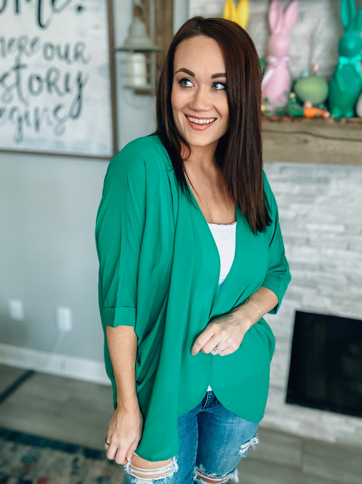 Kelly Green Cardigan - Size Small