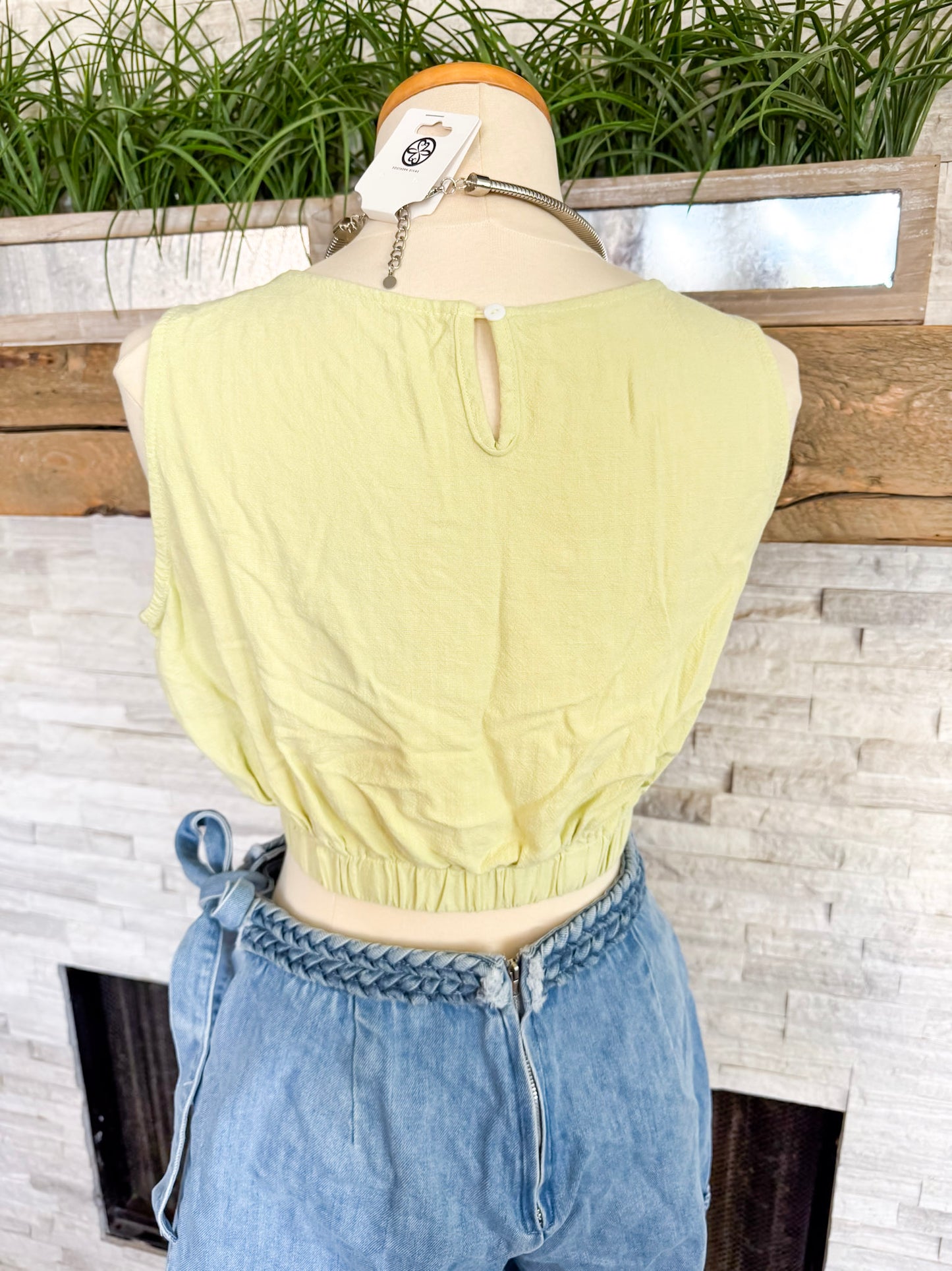 Yellow Sleeveless Tank - Size Med