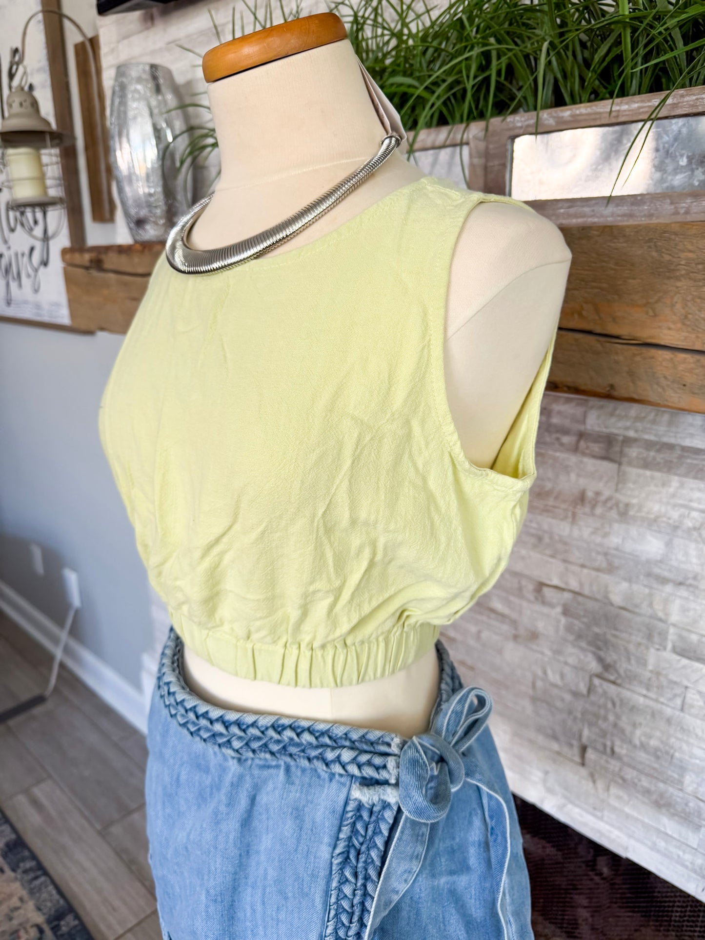Yellow Sleeveless Tank - Size Med
