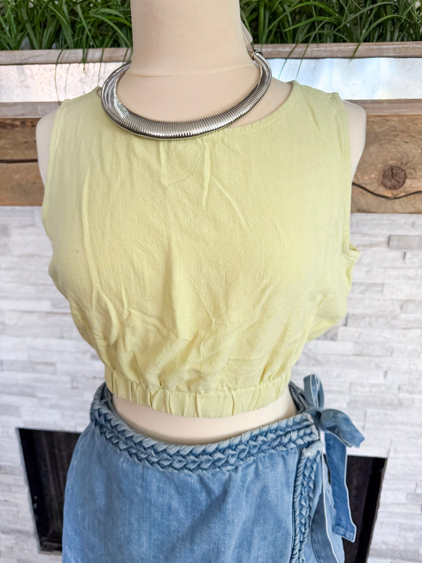 Yellow Sleeveless Tank - Size Med
