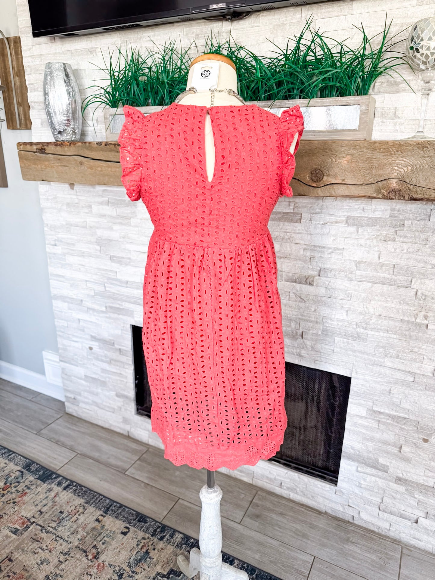 Eyelet Romper Dress by Lavender J - Size Small