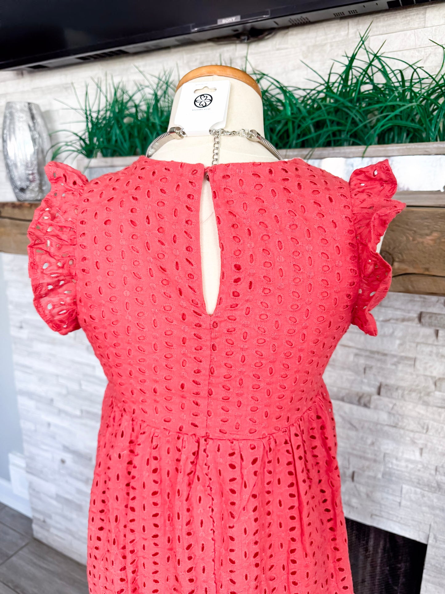 Eyelet Romper Dress by Lavender J - Size Small