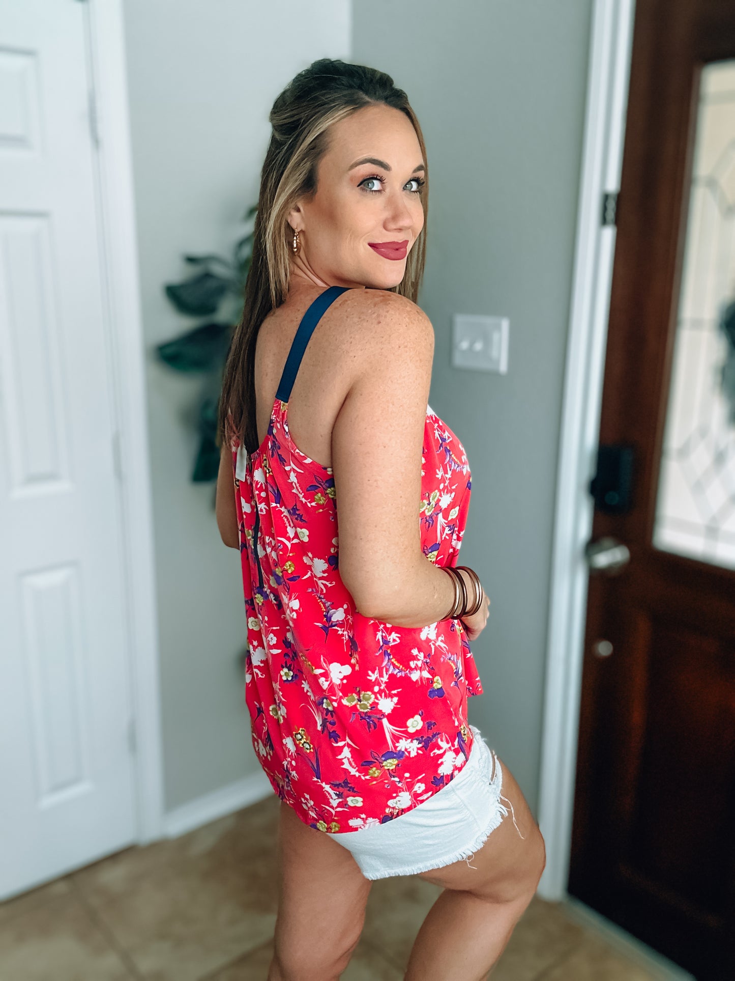 Floral Sleeveless Tank - Size Med