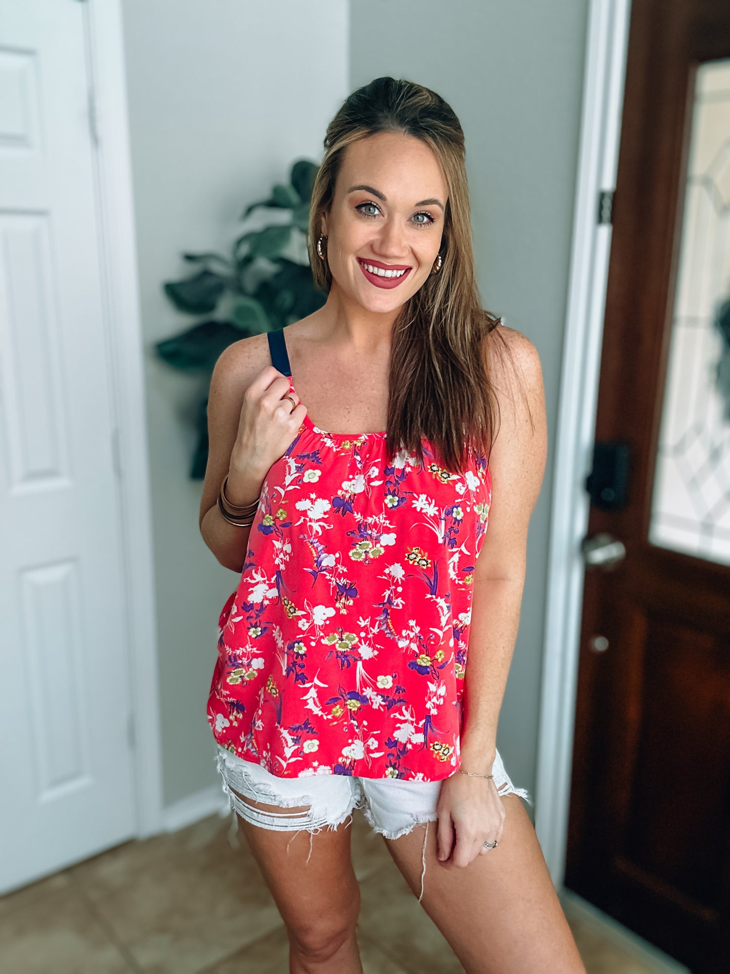 Floral Sleeveless Tank - Size Med