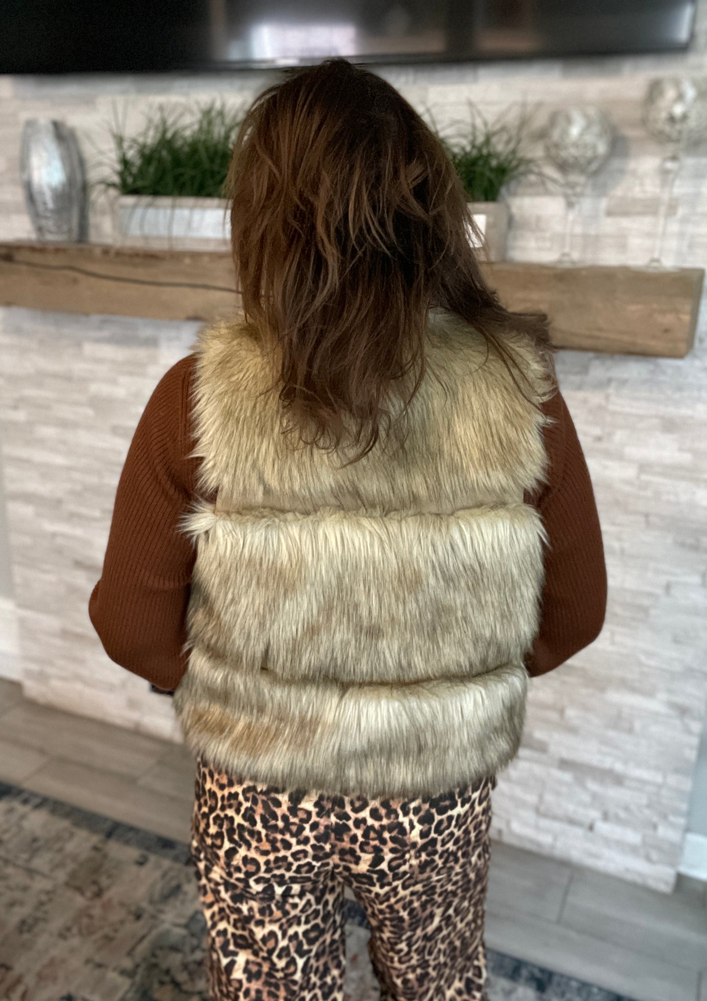 Faux Fur Vest NWT - Size Large