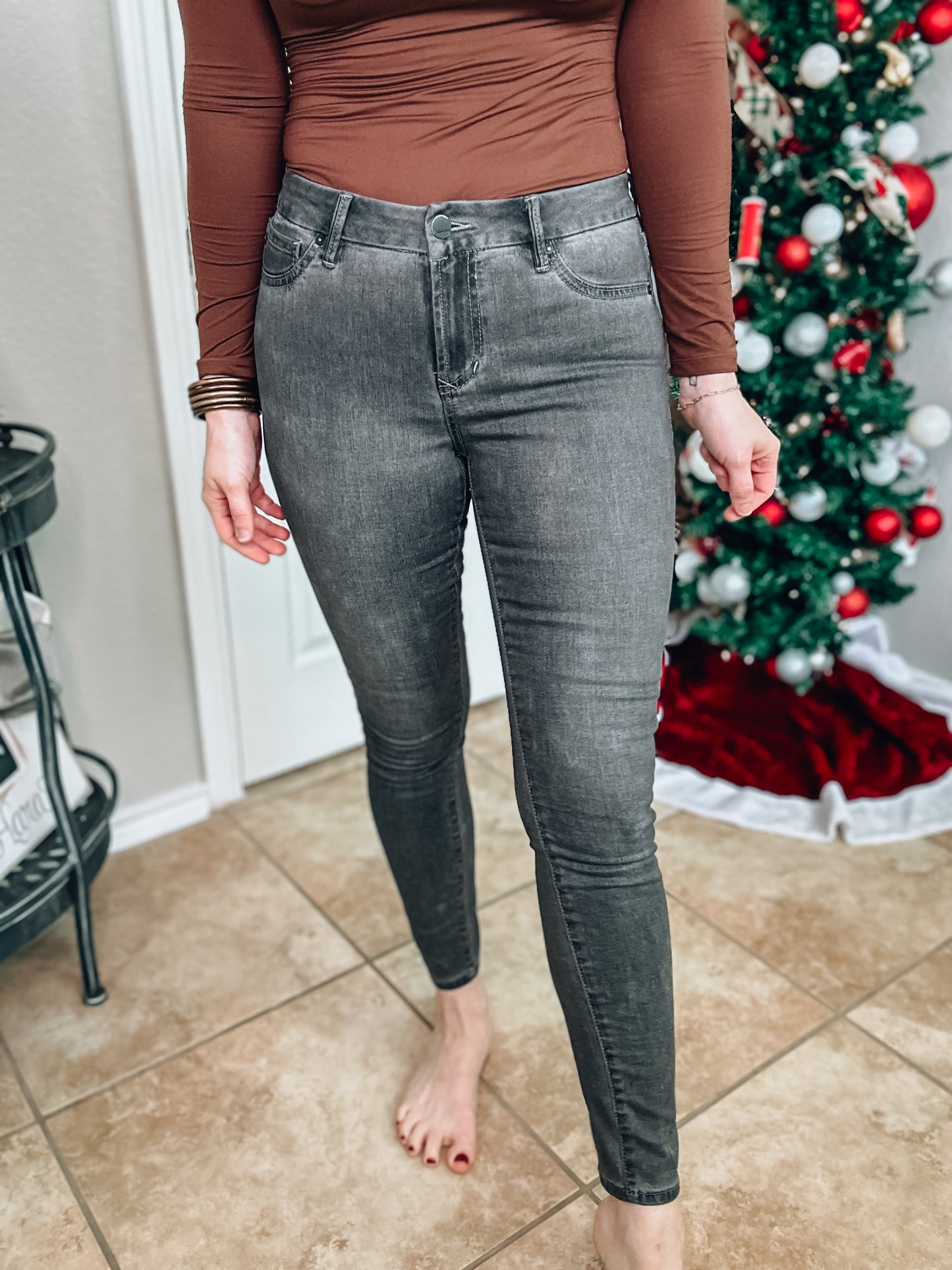 Dear John Staci High Rise Legging Jeans in Graphite - Size 28