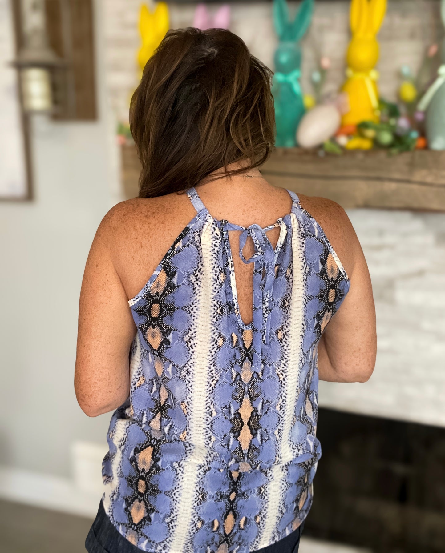 Snake Print Tank Top - Size Small