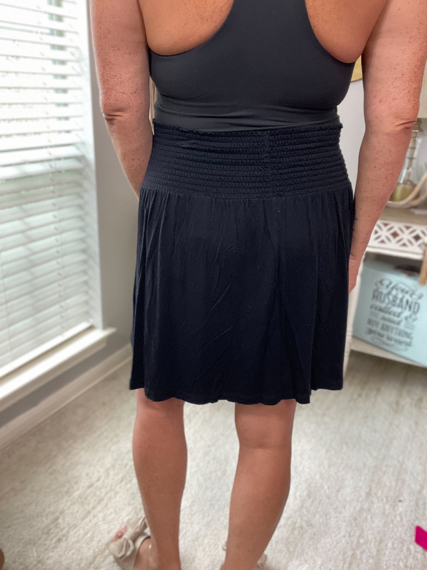 Jersey Shirred Mini Skirt - Size Med
