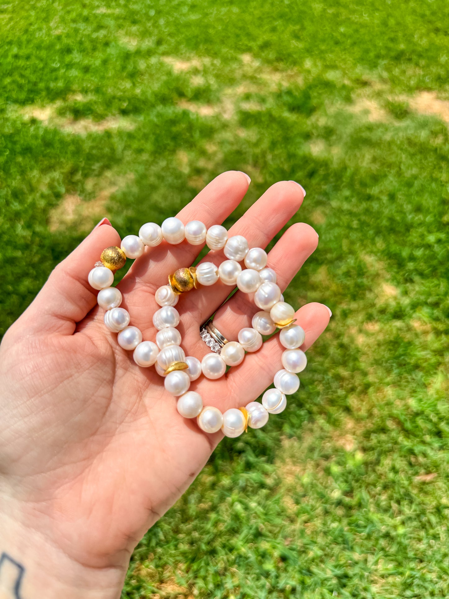 Large Genuine Freshwater Pearl Bracelet