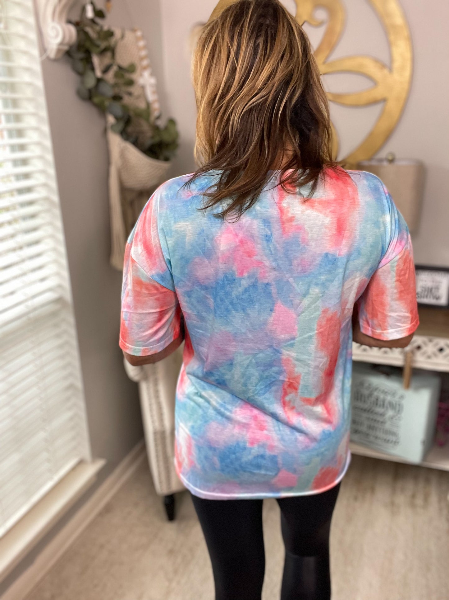 Open Neck Tie Dye Top NWT - Size XL