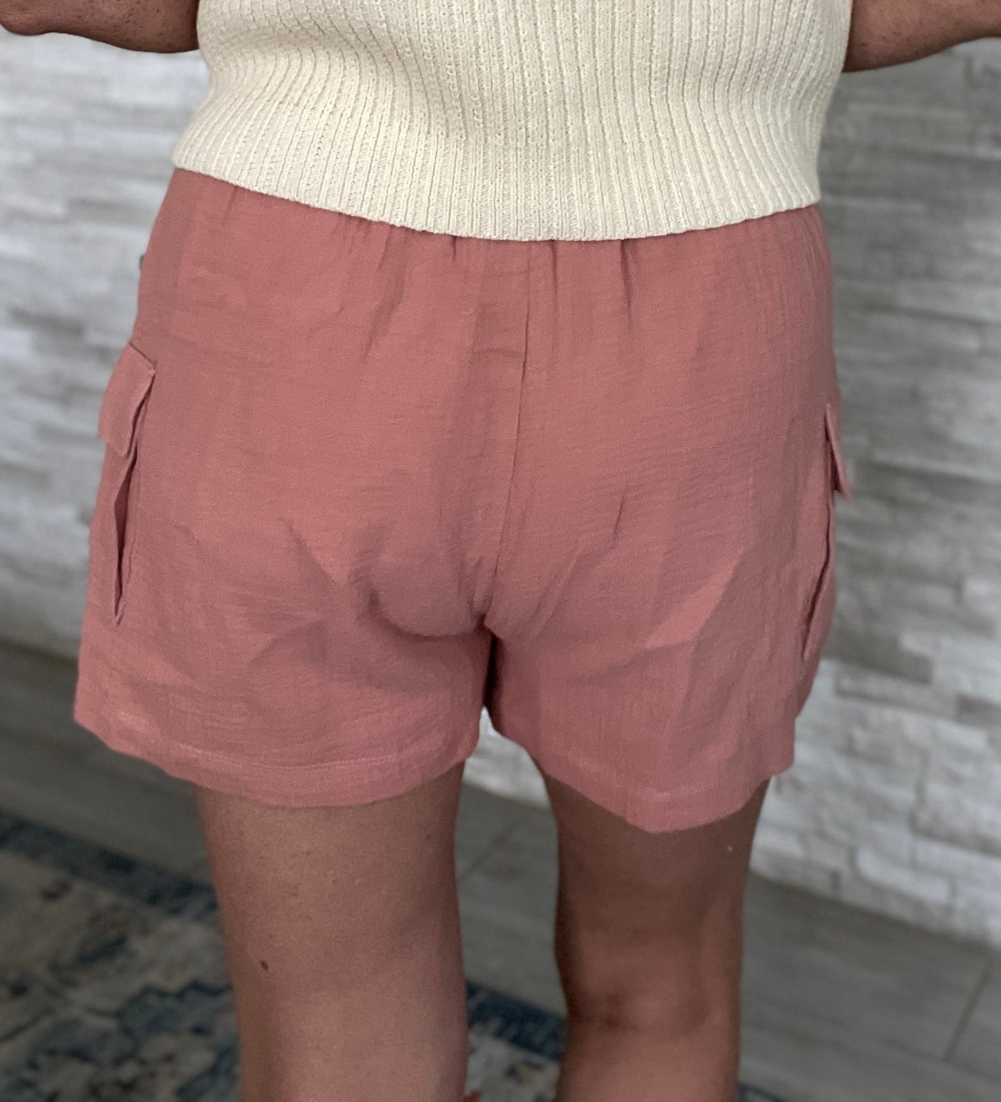 Mauve Cotton Shorts - Size Med