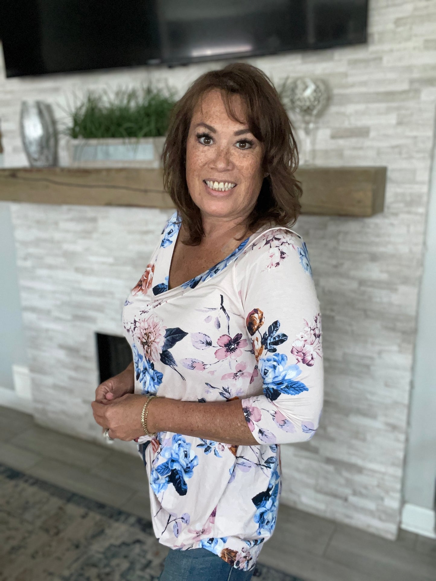 Soft Pink Floral Tunic NWT - Medium
