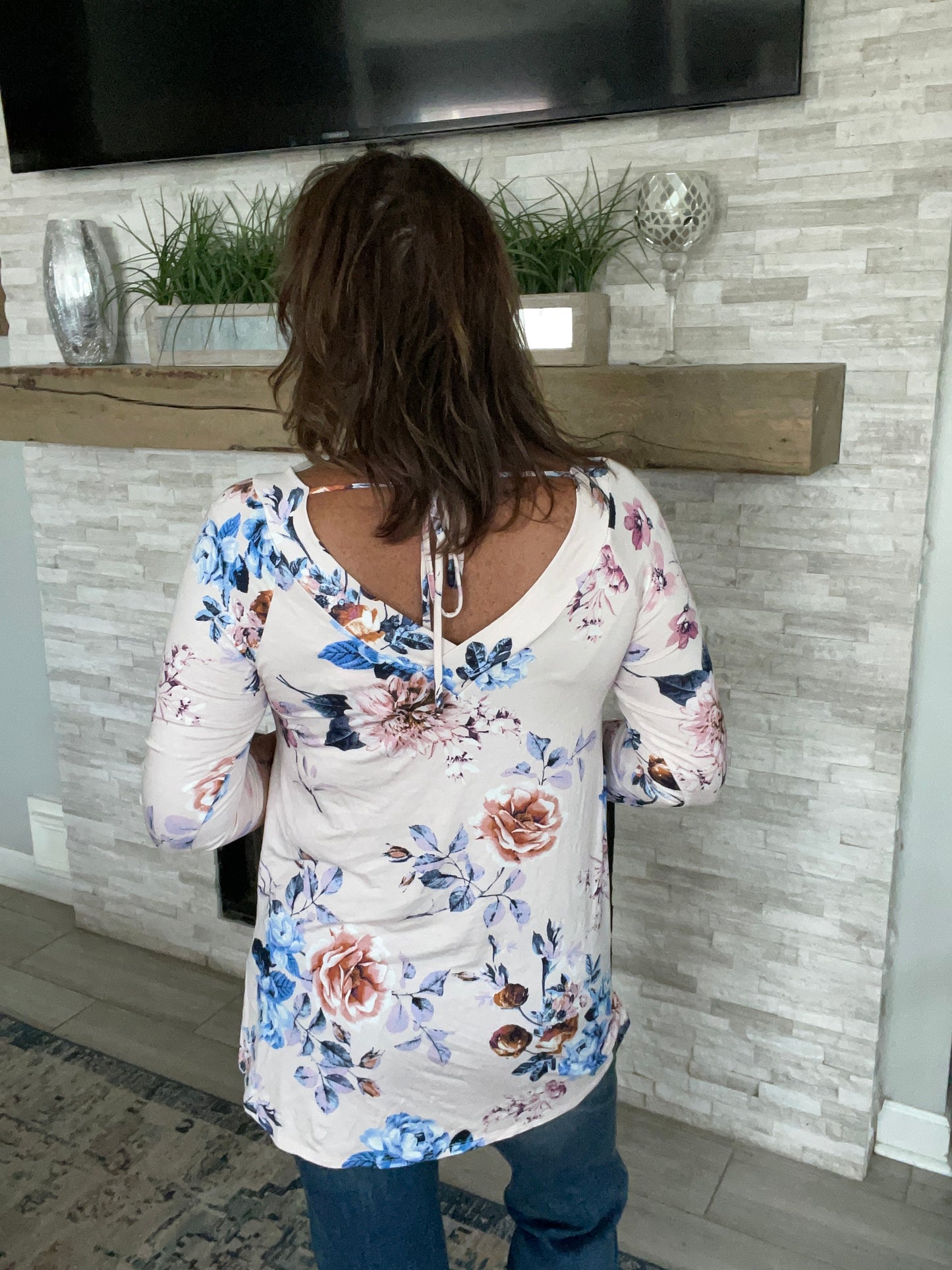 Soft Pink Floral Tunic NWT - Medium