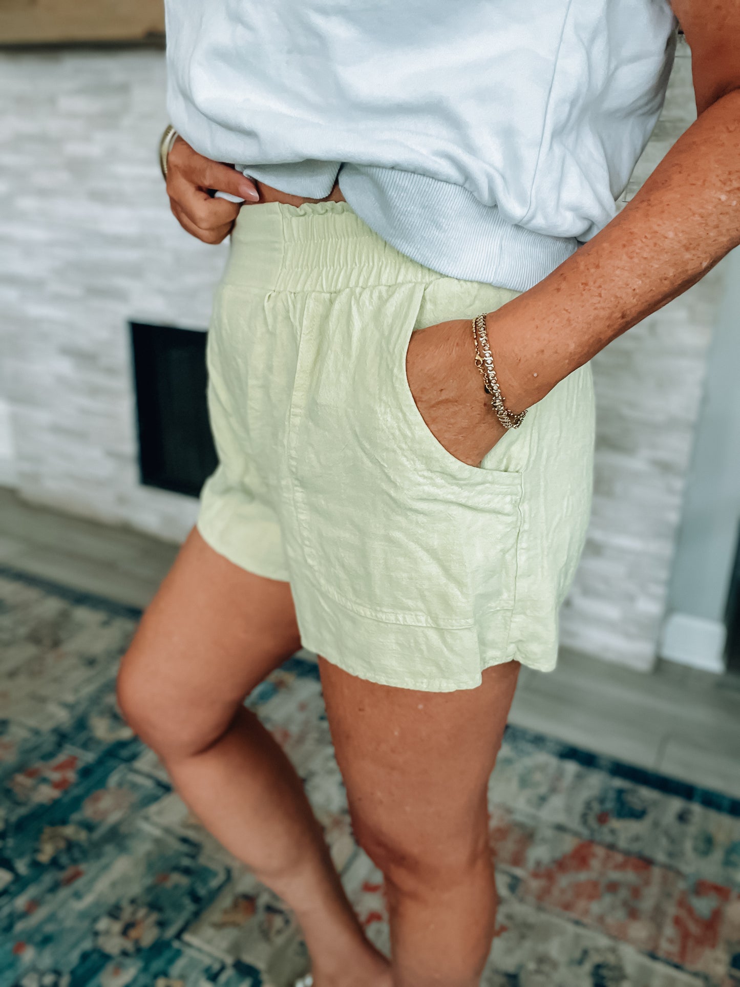 Yellow Cotton Shorts - Size Med