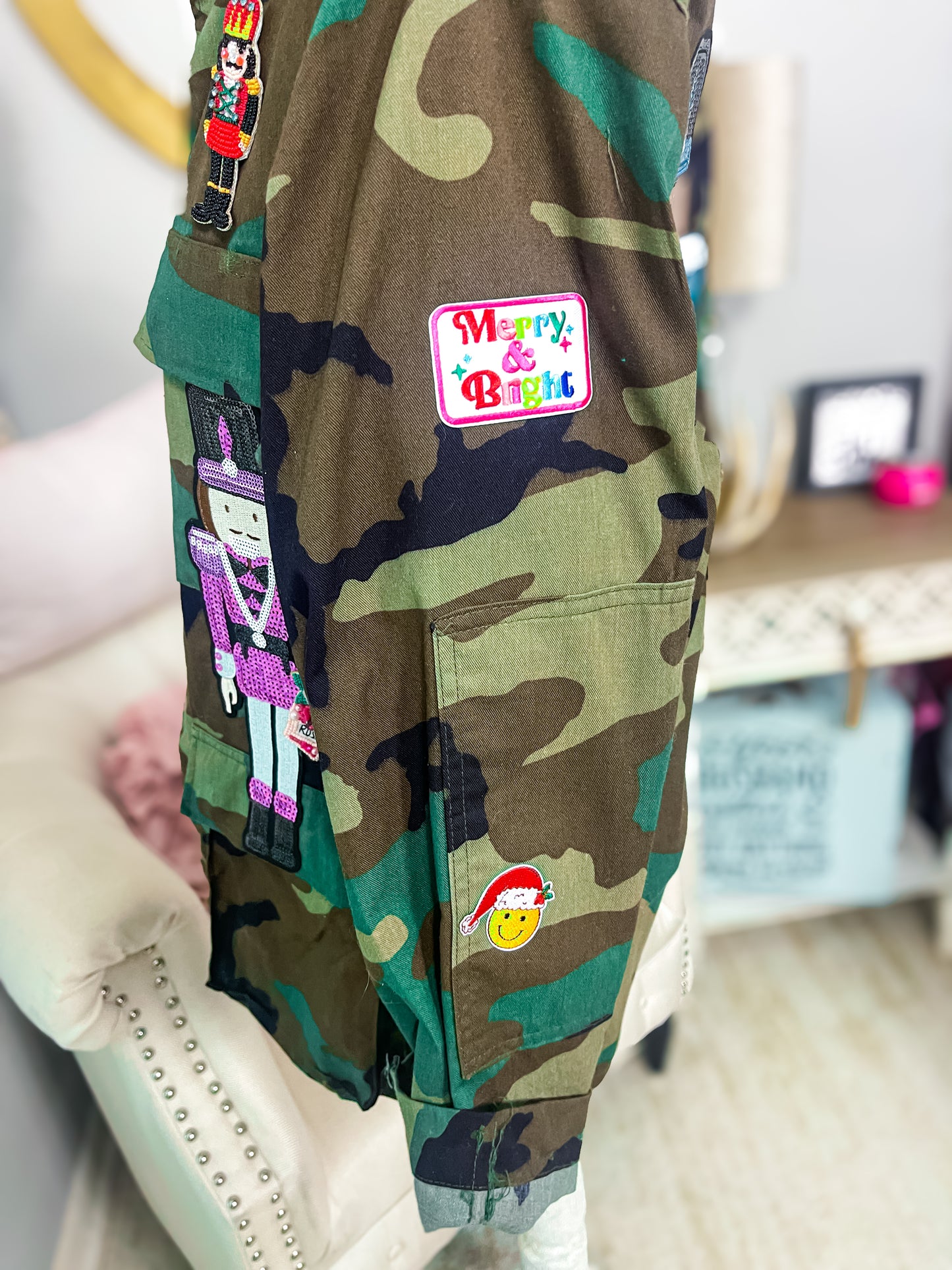 One-of-a-Kind Camo Christmas Nutcracker Jacket - Size S/M