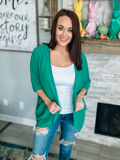 Kelly Green Cardigan - Size Small