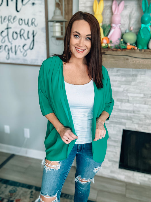 Kelly Green Cardigan - Size Small