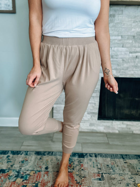 Khaki Lightweight Joggers - Size Medium