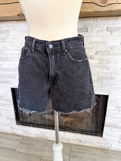 Black Frayed Hem Shorts by JBD - Size Med