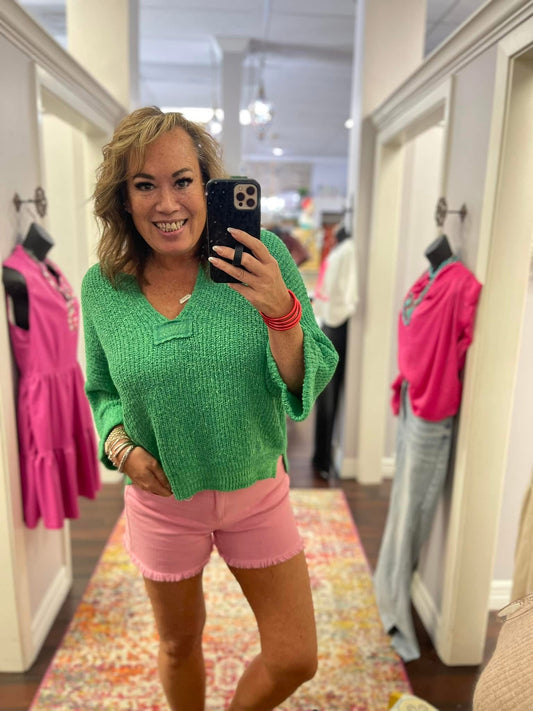 Green Knit Sweater - Small