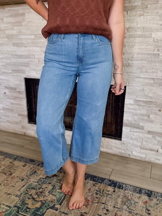 Cropped Wide Leg Jeans by Just Black Denim - Size 26