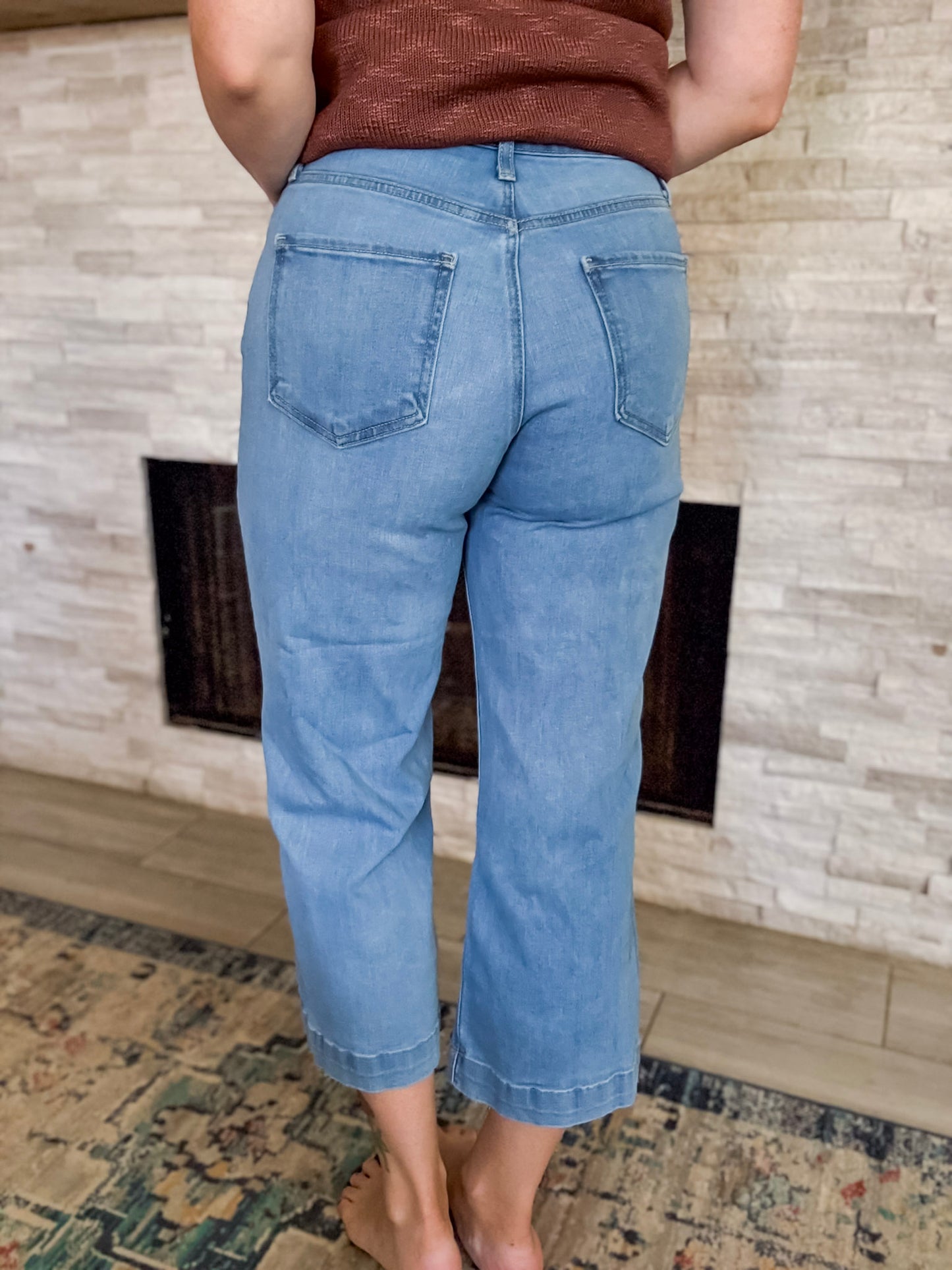 Cropped Wide Leg Jeans by Just Black Denim - Size 26