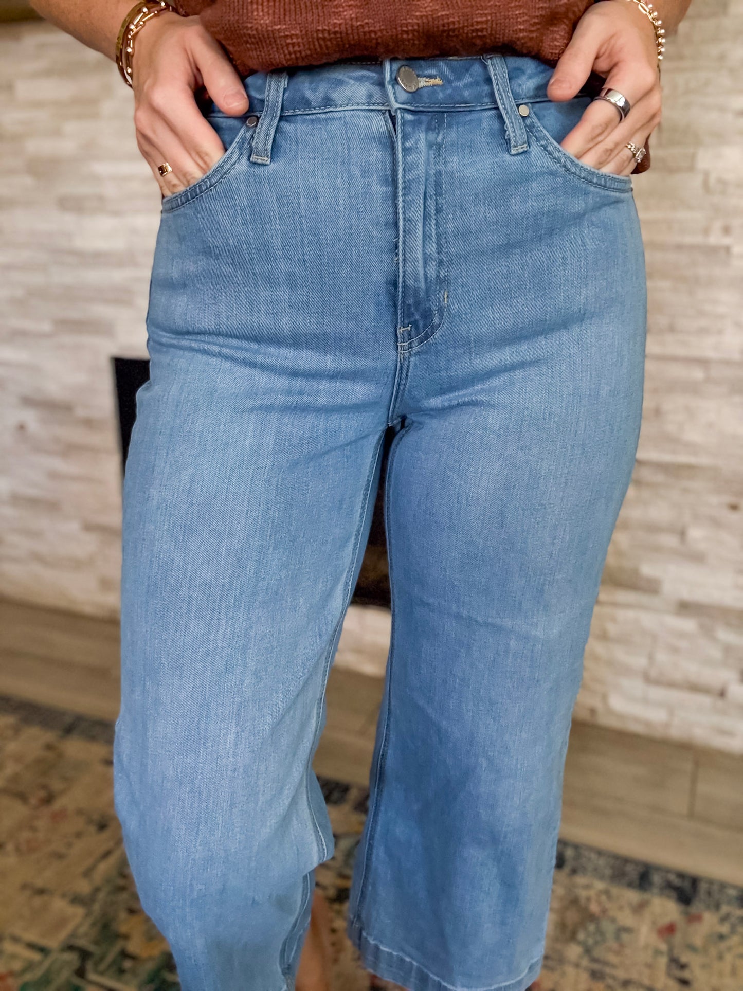 Cropped Wide Leg Jeans by Just Black Denim - Size 26