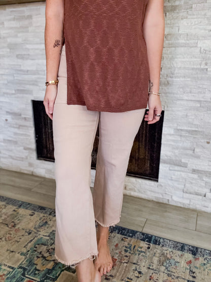 High Rise Utility Wide Leg Jeans Clay Color by Just Black Denim - Size 26
