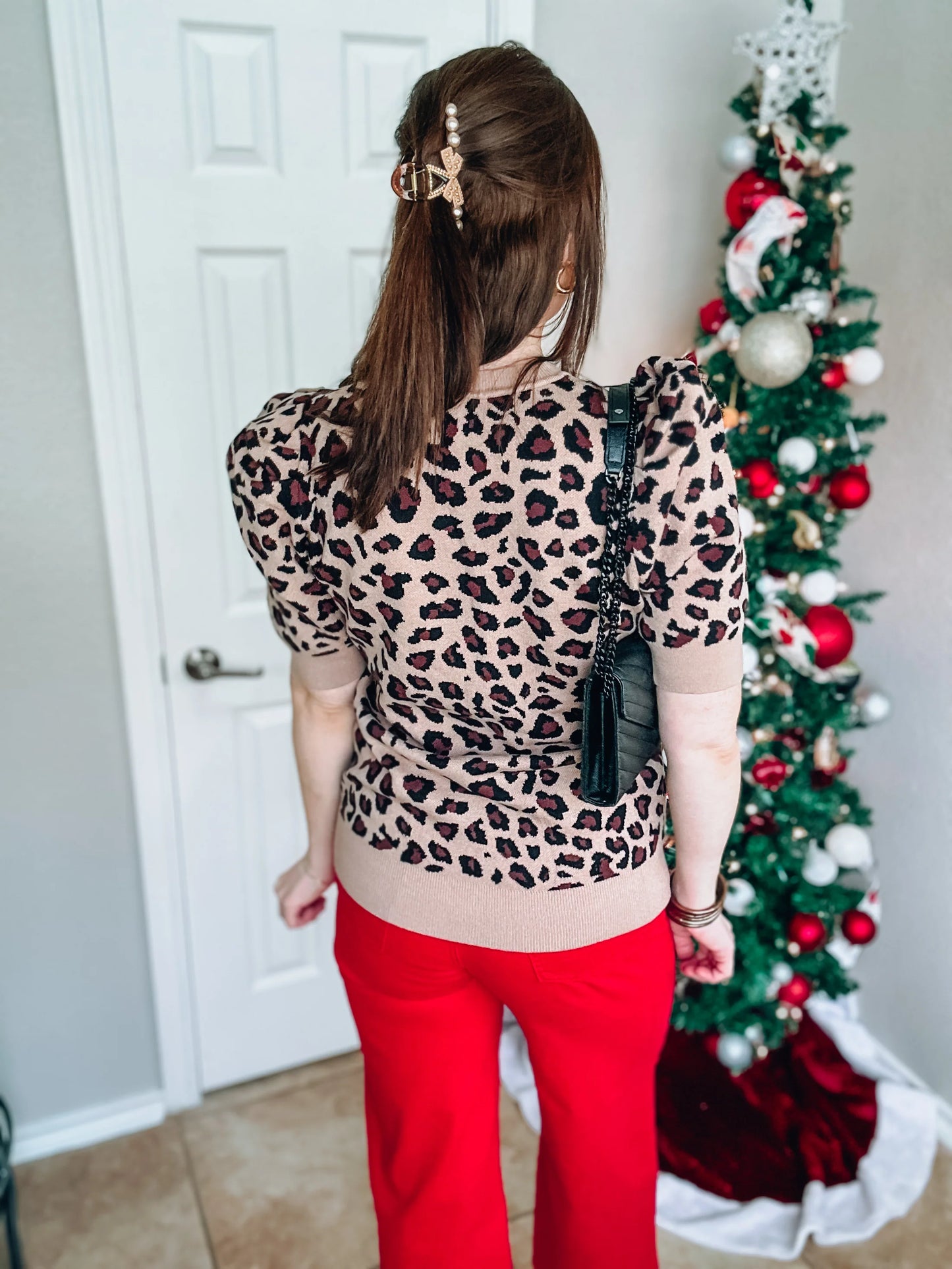 Leopard Short Sleeve Sweater Top NWT - Sizes Small and Large