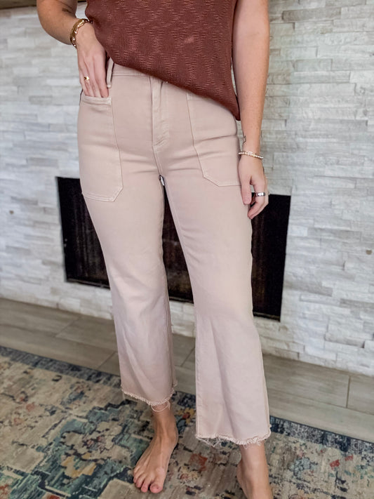 High Rise Utility Wide Leg Jeans Clay Color by Just Black Denim - Size 26