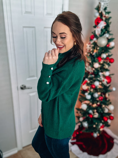 Green Long Sleeve Turtleneck Sweater NWT - Size Large