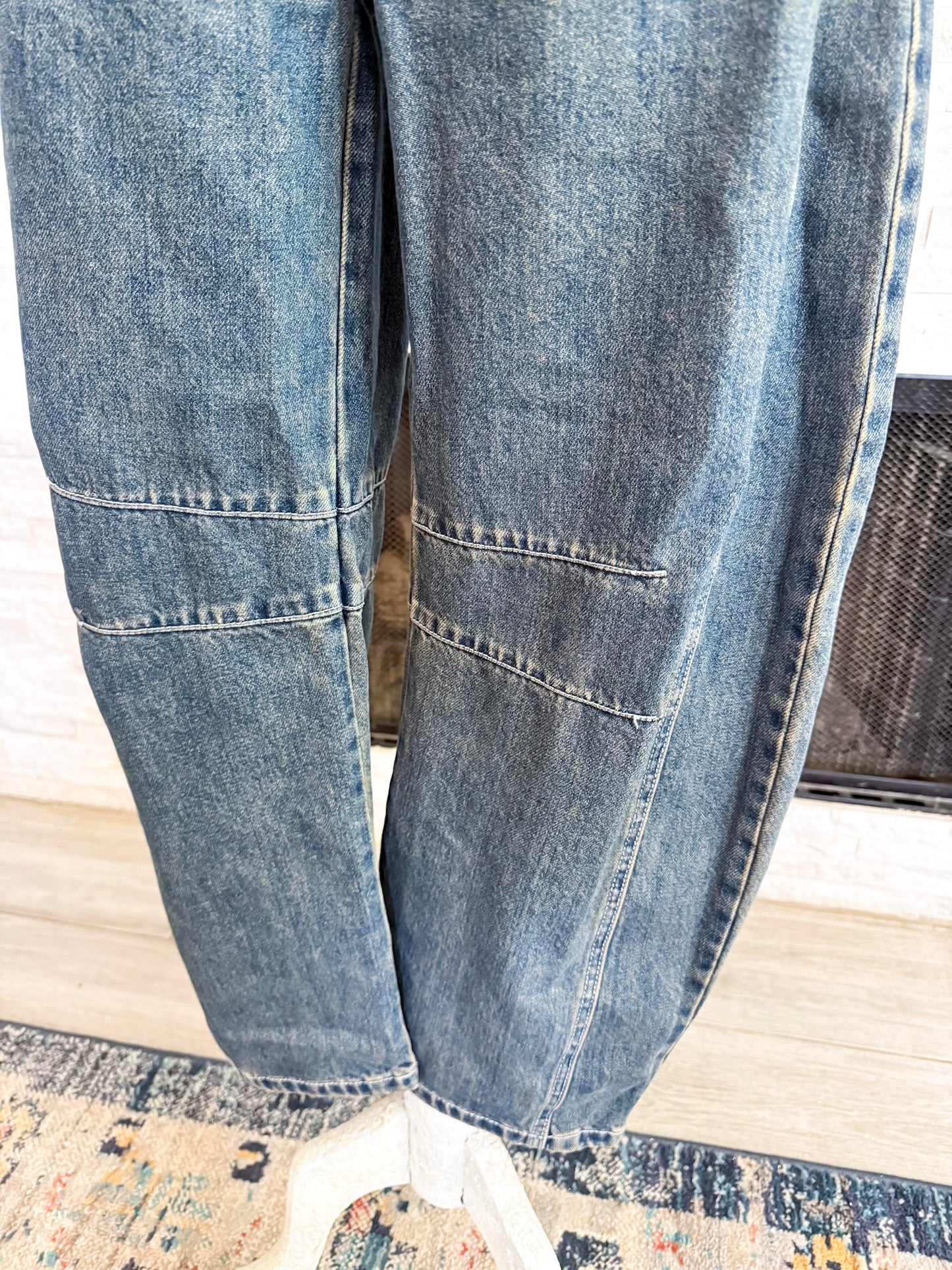 Baggy Barrel Jeans Dark Denim by Listicle - Size XS
