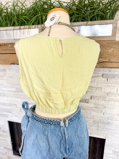 Yellow Sleeveless Tank - Size Med
