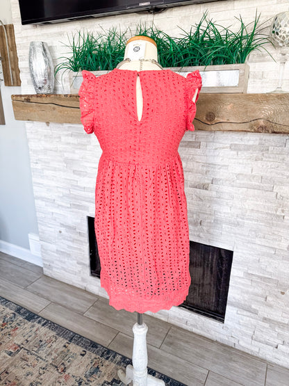 Eyelet Romper Dress by Lavender J - Size Small