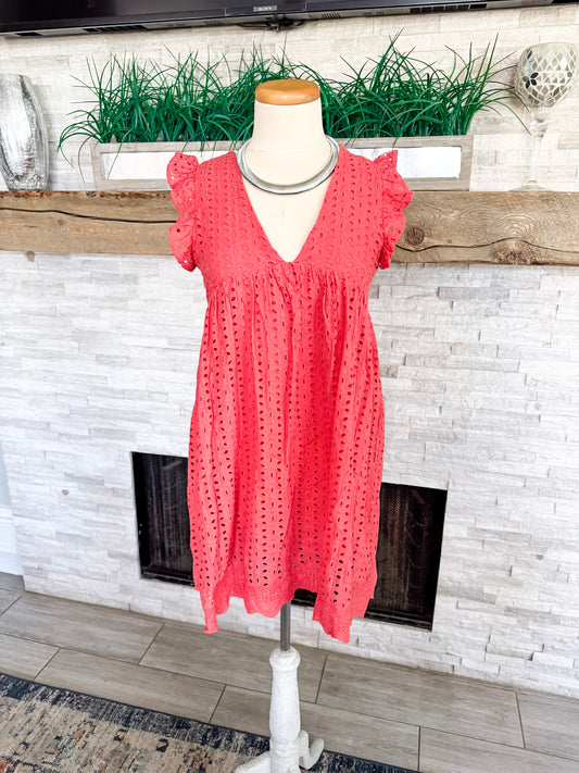 Eyelet Romper Dress by Lavender J - Size Small