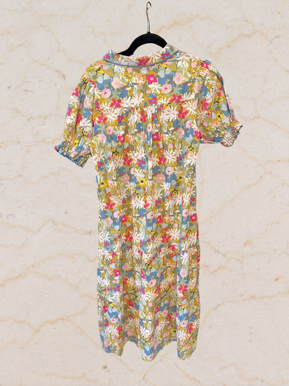 Umgee Floral Smocked Babydoll Midi Dress