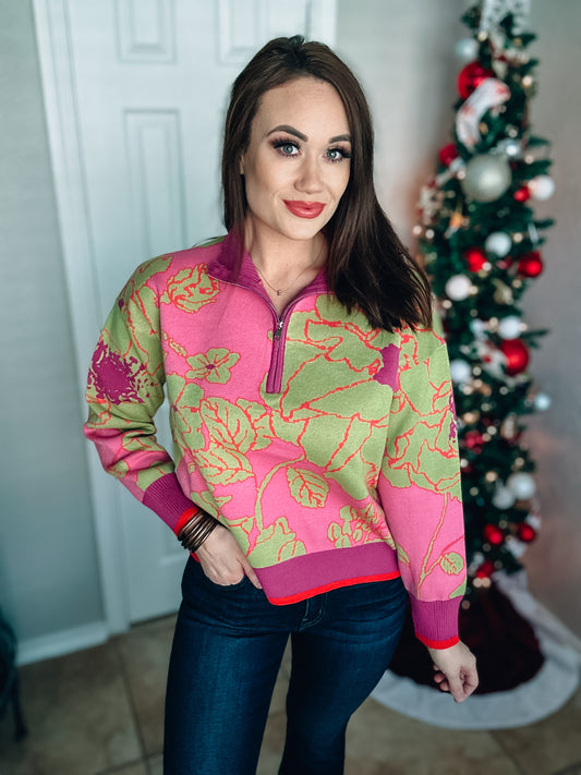 Signature Move Quarter Zip Sweater - Sizes Small, Medium & Large