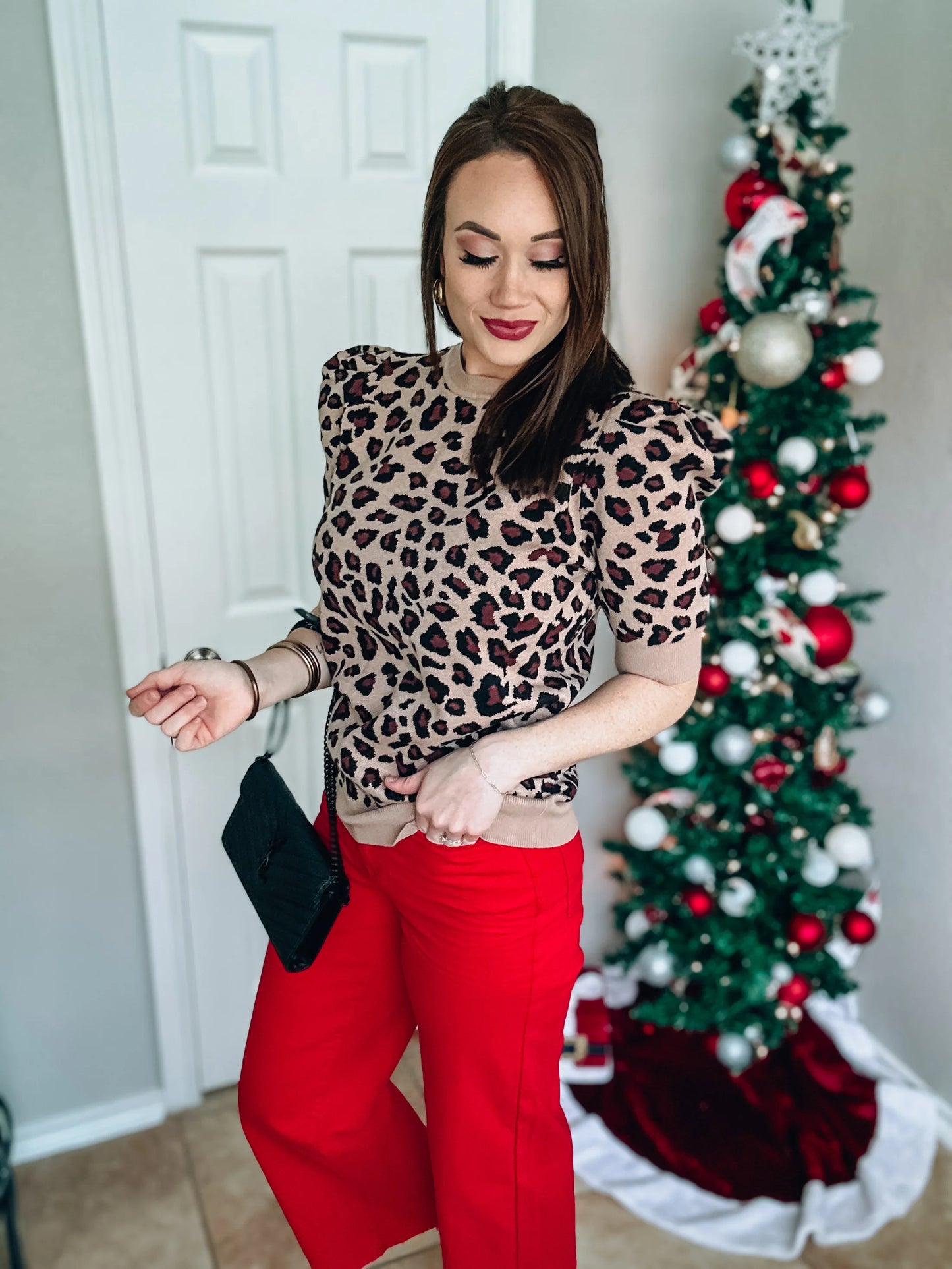 Leopard Short Sleeve Sweater Top NWT - Sizes Small and Large