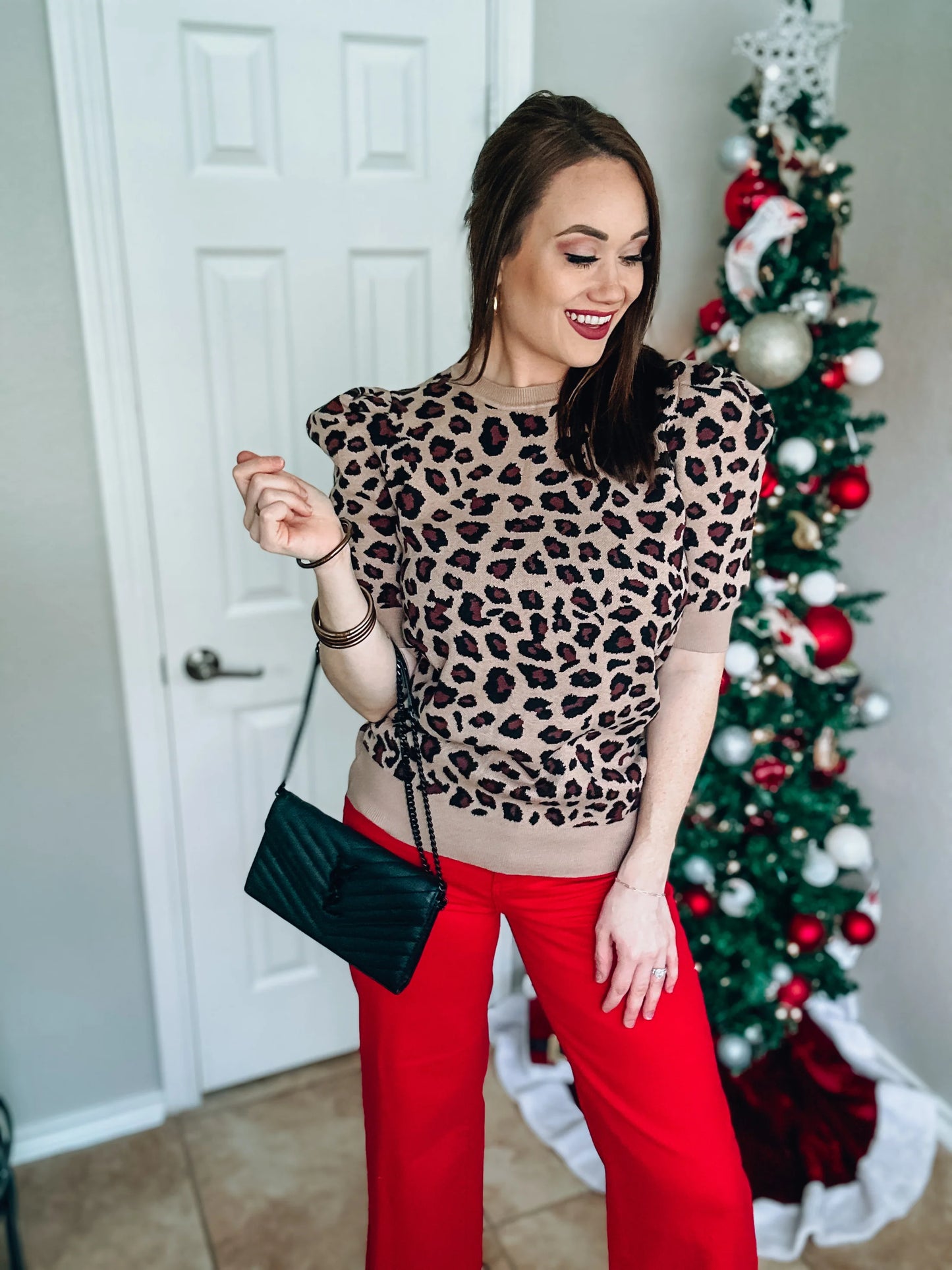 Leopard Short Sleeve Sweater Top NWT - Sizes Small and Large