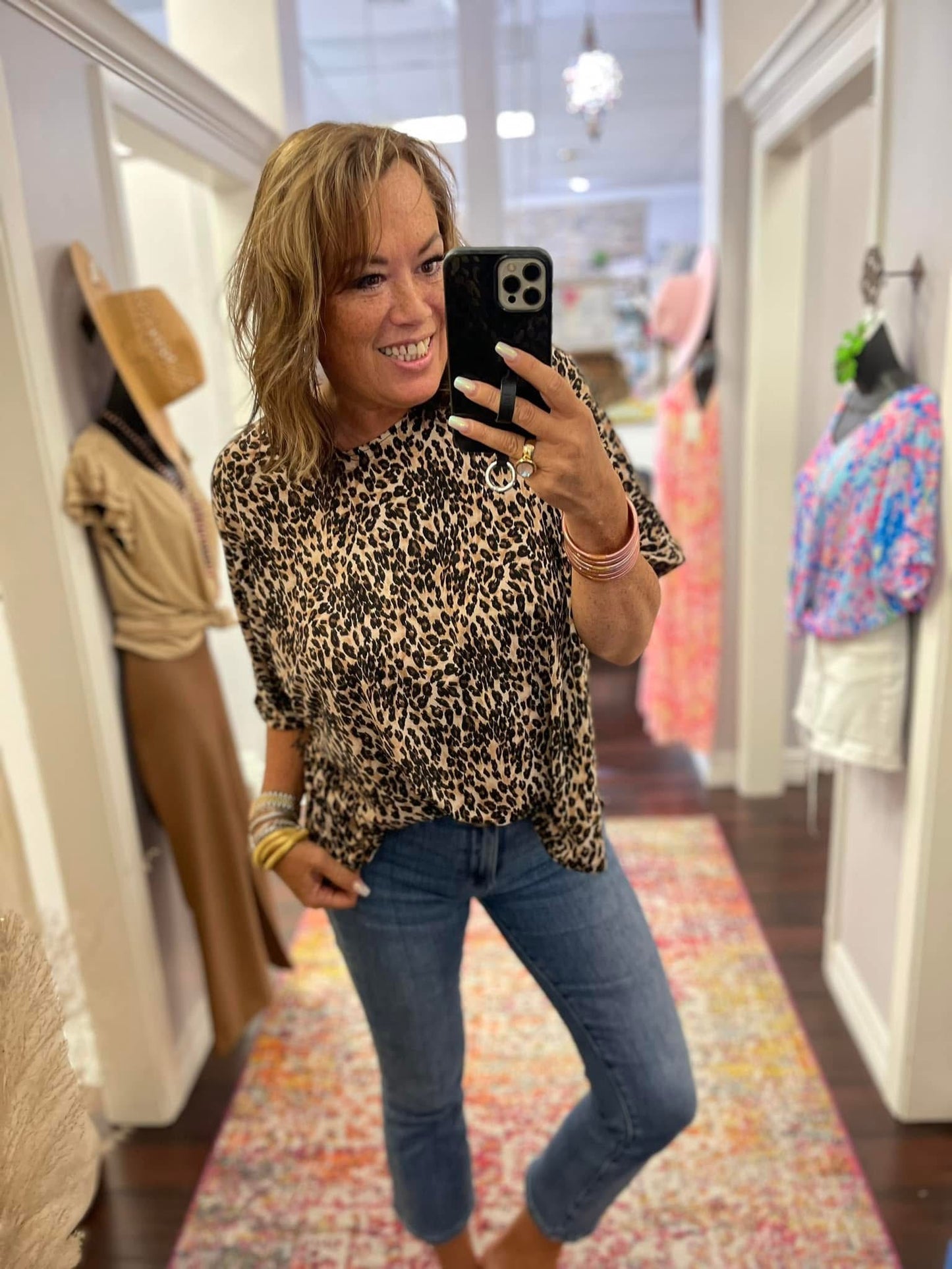 Leopard Boxy Top - Small