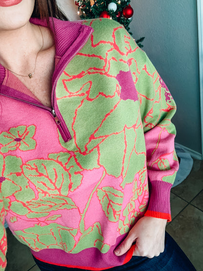 Signature Move Quarter Zip Sweater - Sizes Small, Medium & Large