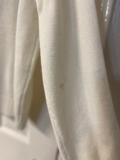 Queen of Sparkles White Nutcracker Butterfly Cardigan Sequin Holiday Sweater - Size Med